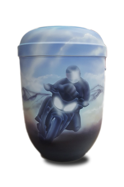 Naturstoffurne + Airbrush BIKER
