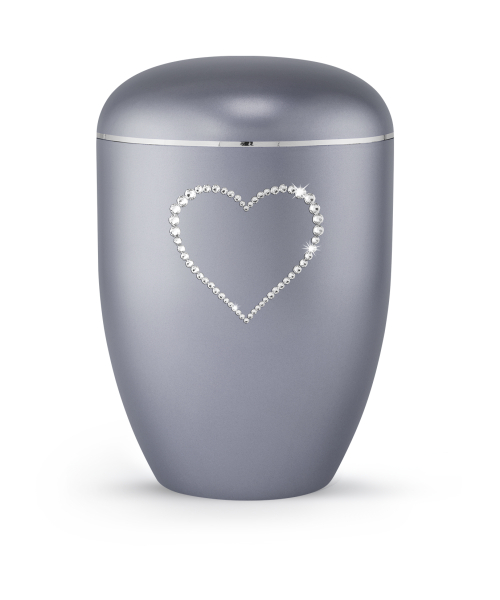 Naturstoffurne Edition Crystal  Herzmotiv aus