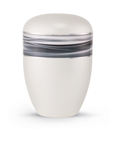 Naturstoffurne Edition Wave perlmutt wei&szlig;,