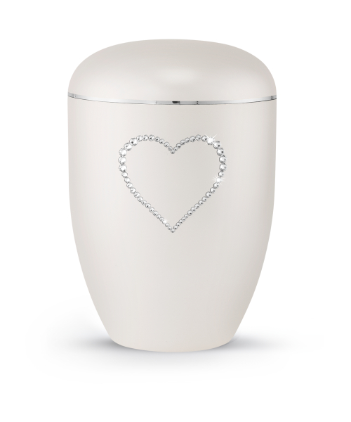 Naturstoffurne Edition Crystal  Herzmotiv aus