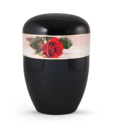 Naturstoffurne Red Rose, Design einzelne Rose,