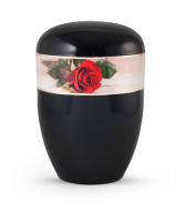 Naturstoffurne Red Rose, Design einzelne Rose,