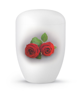 Naturstoffurne Red Rose, Design Rosen, wei&szlig;,