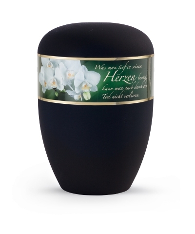 Naturstoffurne "Poesie", Dekor Orchidee