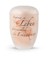 Naturstoffurne perlmutt, Gedenktext,