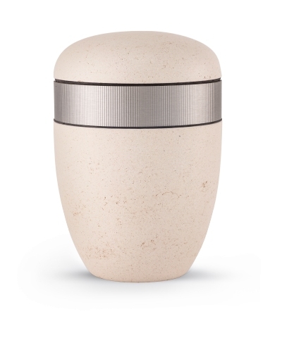 Naturstoffurne Edition Pierre cremefarbene