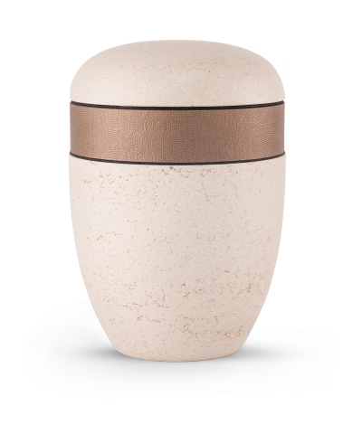 Naturstoffurne Edition Pierre cremefarbene