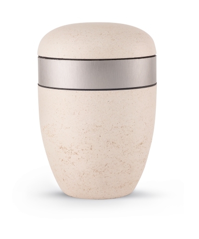 Naturstoffurne Edition Pierre cremefarbene