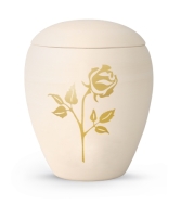 Keramikurne handgemaltes Goldmotiv "Rose"