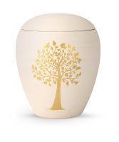 Keramikurne handgemaltes Goldmotiv "Baum"
