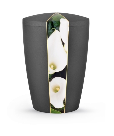 Naturstoffurne Flora, Anthrazit, Motiv