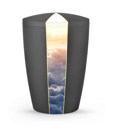 Naturstoffurne Firmament, Anthrazit, Motiv