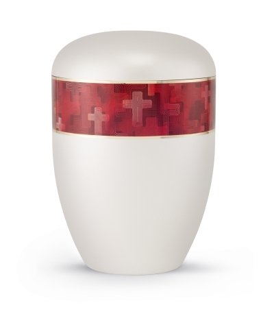 Naturstoffurne Edition Rouge perlmutt wei&szlig;,
