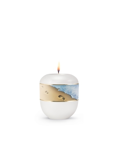 Porzellanurne 360&deg;, Design Spuren im Sand