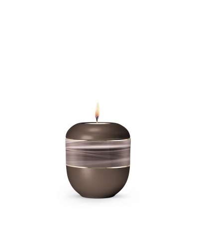 Porzellanurne Wave, perlmutt Chocolat, Motiv Wellen