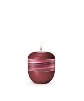 Porzellanurne Wave, perlmutt Weinrot, Motiv Wellen
