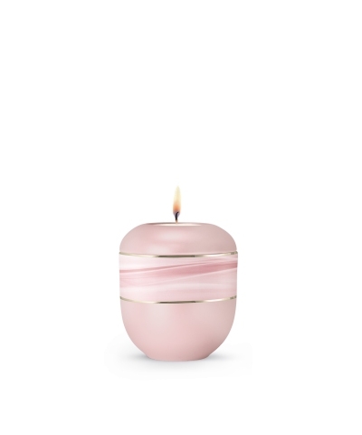 Porzellanurne Wave, perlmutt Ros&eacute;, Motiv Wellen