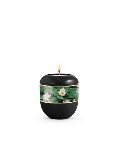 Porzellanurne Fleur Noire, Design Seerosen -