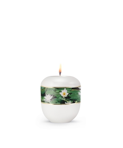 Porzellanurne Fleur Blanche, Design Seerosen -