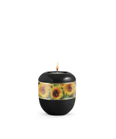 Porzellanurne Fleur Noire, Design Sonnenblumen -