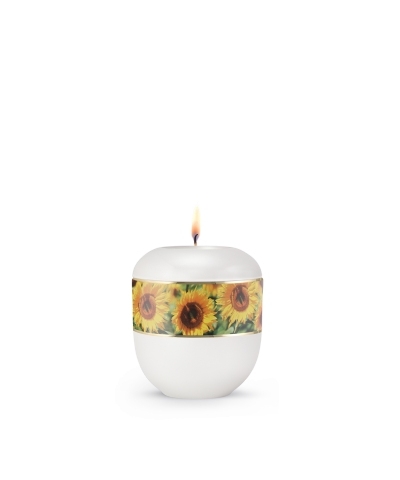 Porzellanurne Fleur Blanche, Design Sonnenblumen