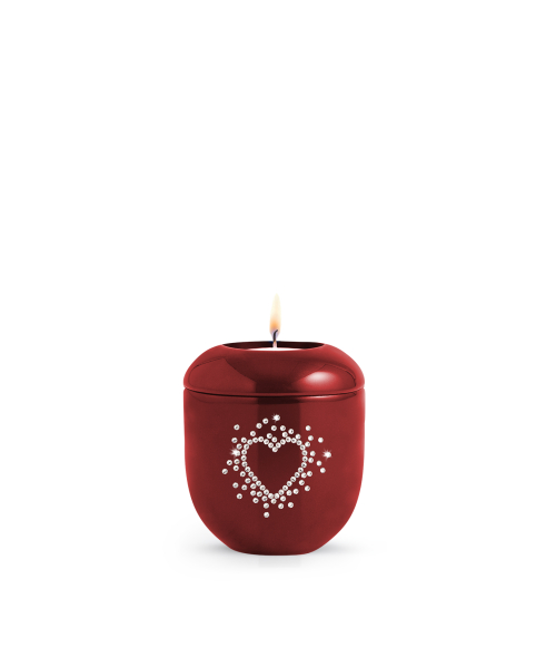 Porzellanurne Karat, Rubin, Herzen Crystal -