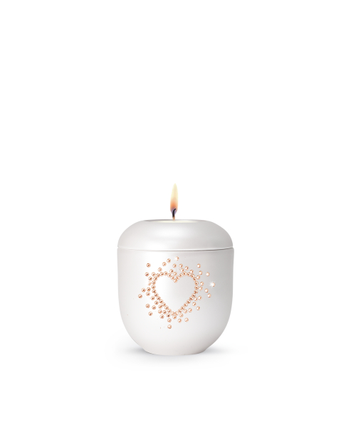 Porzellanurne Karat, Perlmutt, Herzen Vintage Rose