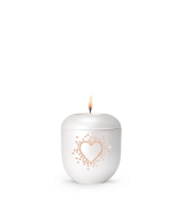 Porzellanurne Karat, Perlmutt, Herzen Vintage Rose