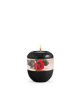 Porzellanurne Red Rose, Design einzelne Rose,