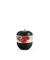 Porzellanurne Red Rose, Design einzelne Rose,