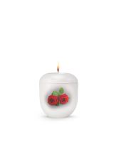 Porzellanurne Red Rose, Design Rosen, wei&szlig; -