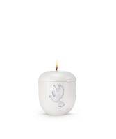 Porzellanurne Edition 1, Design White Pigeon -