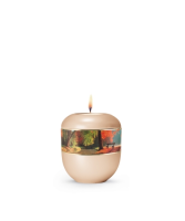 Porzellanurne 360&deg;, perlmutt apricot, Motiv Bank