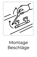 Montage Beschl&auml;ge (4-teilig oder 6-teilig)