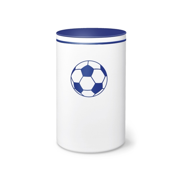 FUSSBALL RONDO BIO-LEHM Urne blau-wei&szlig;