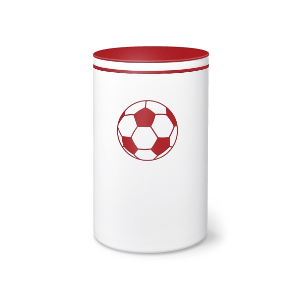 FUSSBALL RONDO BIO-LEHM Urne rot-wei&szlig;