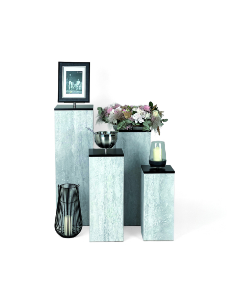 DekoS&auml;ulen 4-er Set Modern Line aus Alu-Dibond, Oberfl&auml;che Pearl