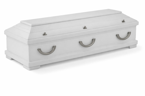 edle Lindentruhe mit runden Kanten, OF wei&szlig; deckend