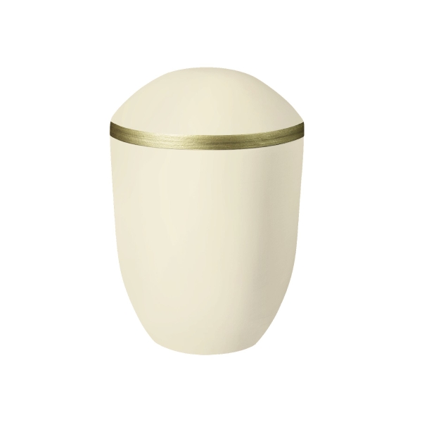 PURE BIO-LEHM Urne sandbeige gold