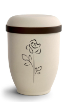 Naturstoffurne mit Motiv Rose