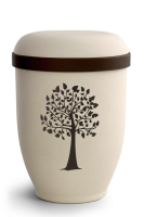 Naturstoffurne mit Motiv Lebensbaum