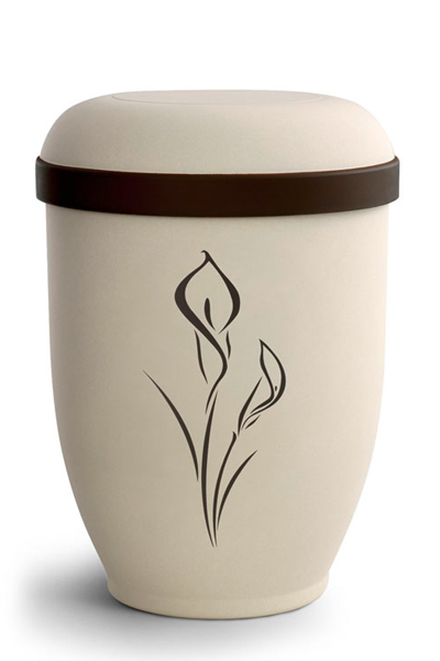 Naturstoffurne mit Motiv Calla