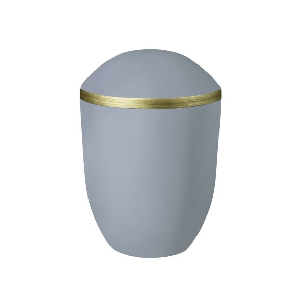 PURE BIO-LEHM Urne taubenblau gold