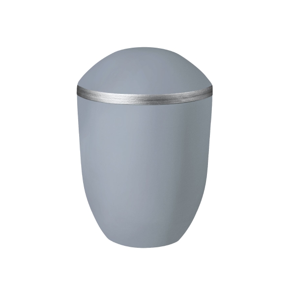 PURE BIO-LEHM Urne taubenblau silber