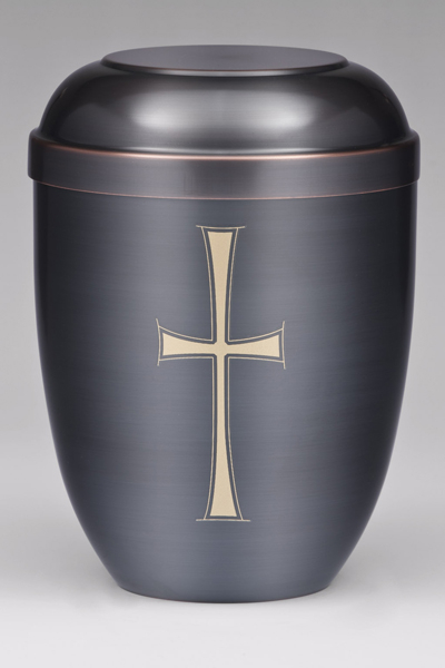 Cupatatnurne verkupfert, Dunkel galvanisch, Kreuz