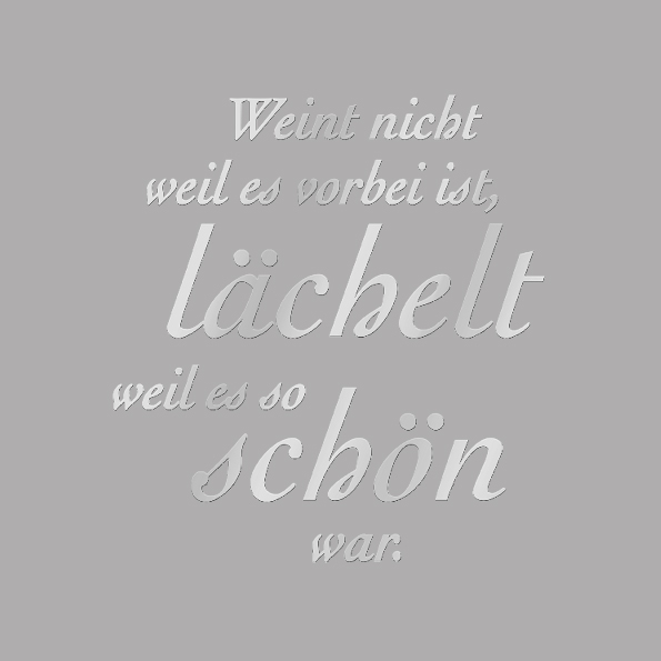 Spr&uuml;che in Silber f&uuml;r Keramikurnen F&E - WEINT-NICHT...-SILBER