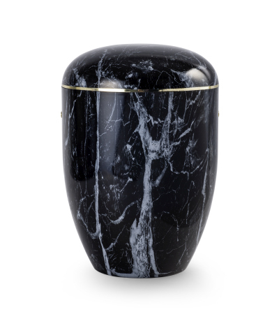 Naturstoffurne Edition mamore schwarz/weiss