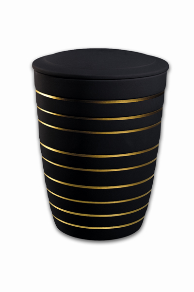 LINEA Keramikurne | Basalt-gold
