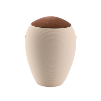 Tonurne Numa Creme mit Kastanie-Deckel