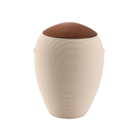 Tonurne Numa Creme mit Kastanie-Deckel